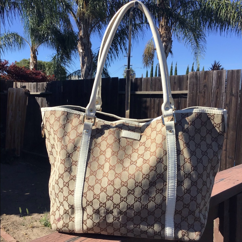 GUCCI GG  Vintage White Tote
